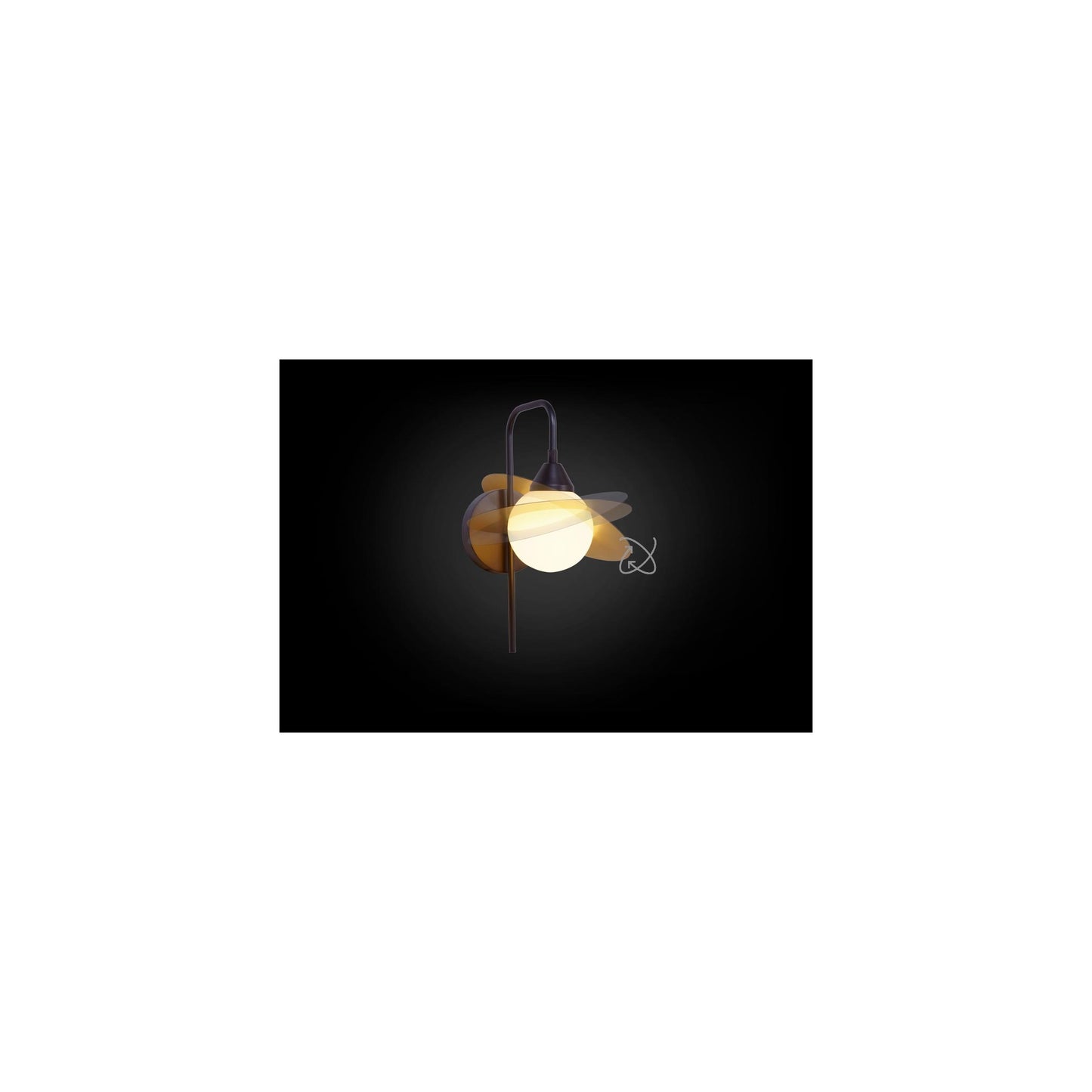 Orbits Adjustable Wall Light with White Glass