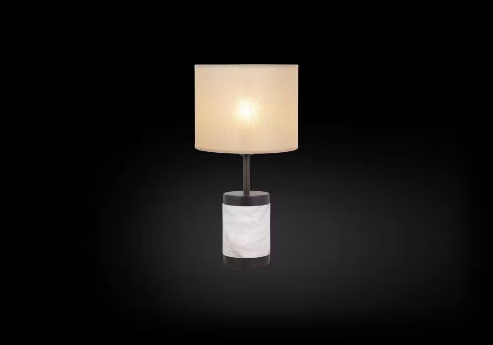 Stones Small Table Lamp Without Shade with Natural Alabaster