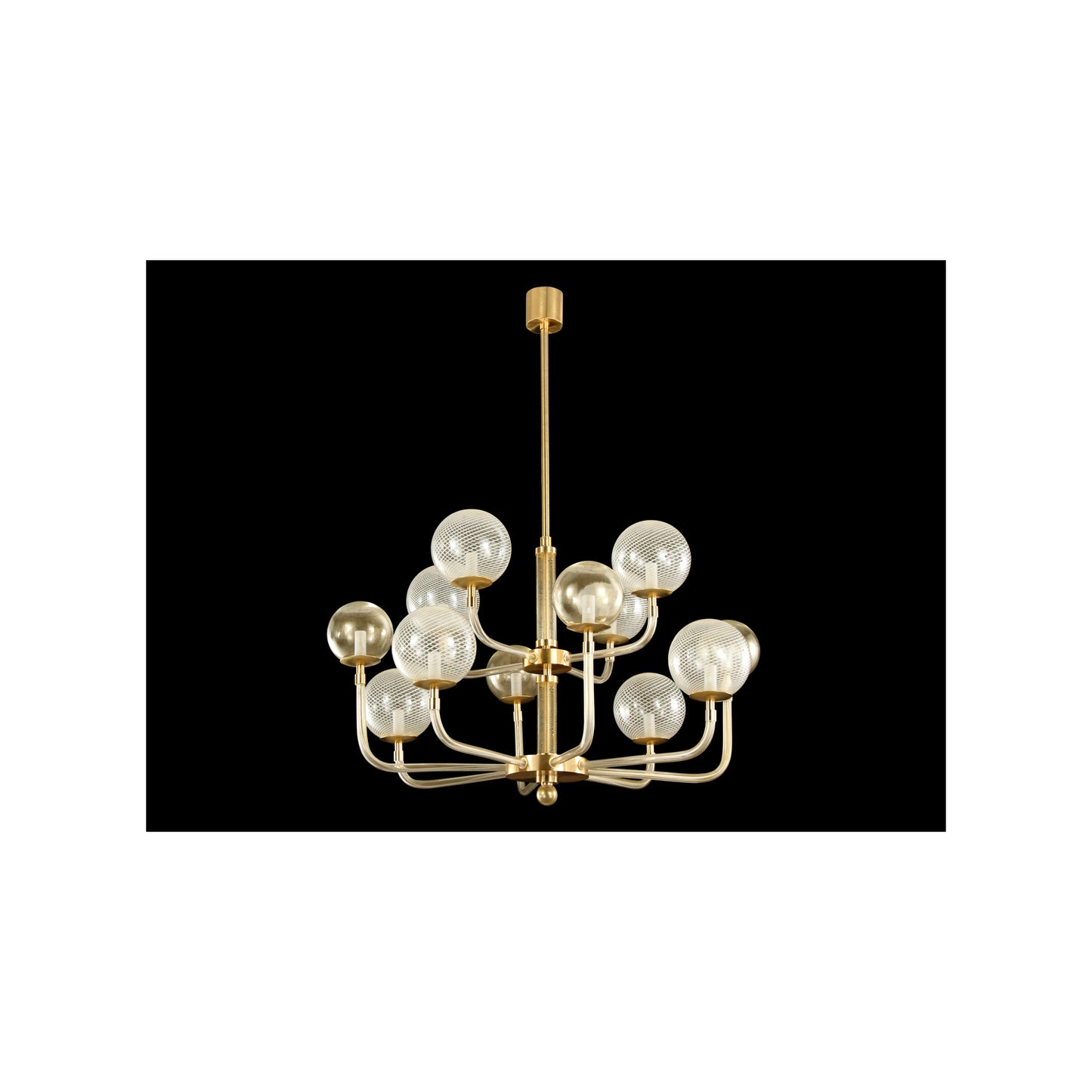 B&L Twelve-Light Gold Chandelier with Contemporary & Elegant Design
