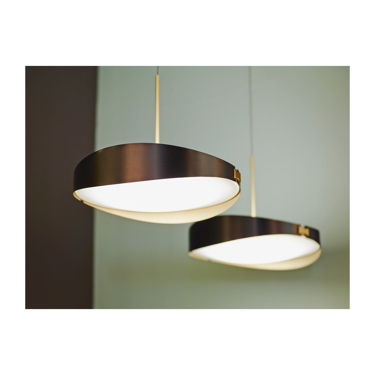 Ring Two-Toned Brass Pendant with Polycarbonate Diffuser