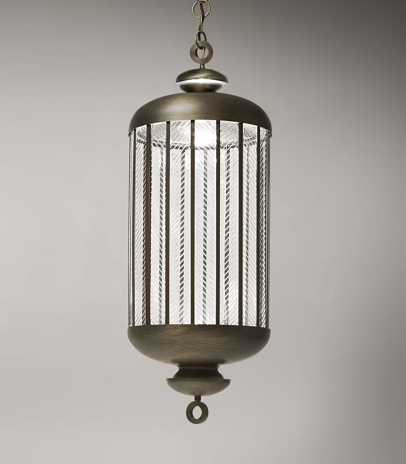 Fata Morgana Large IP20 LED Pendant with Carved Glass Diffuser