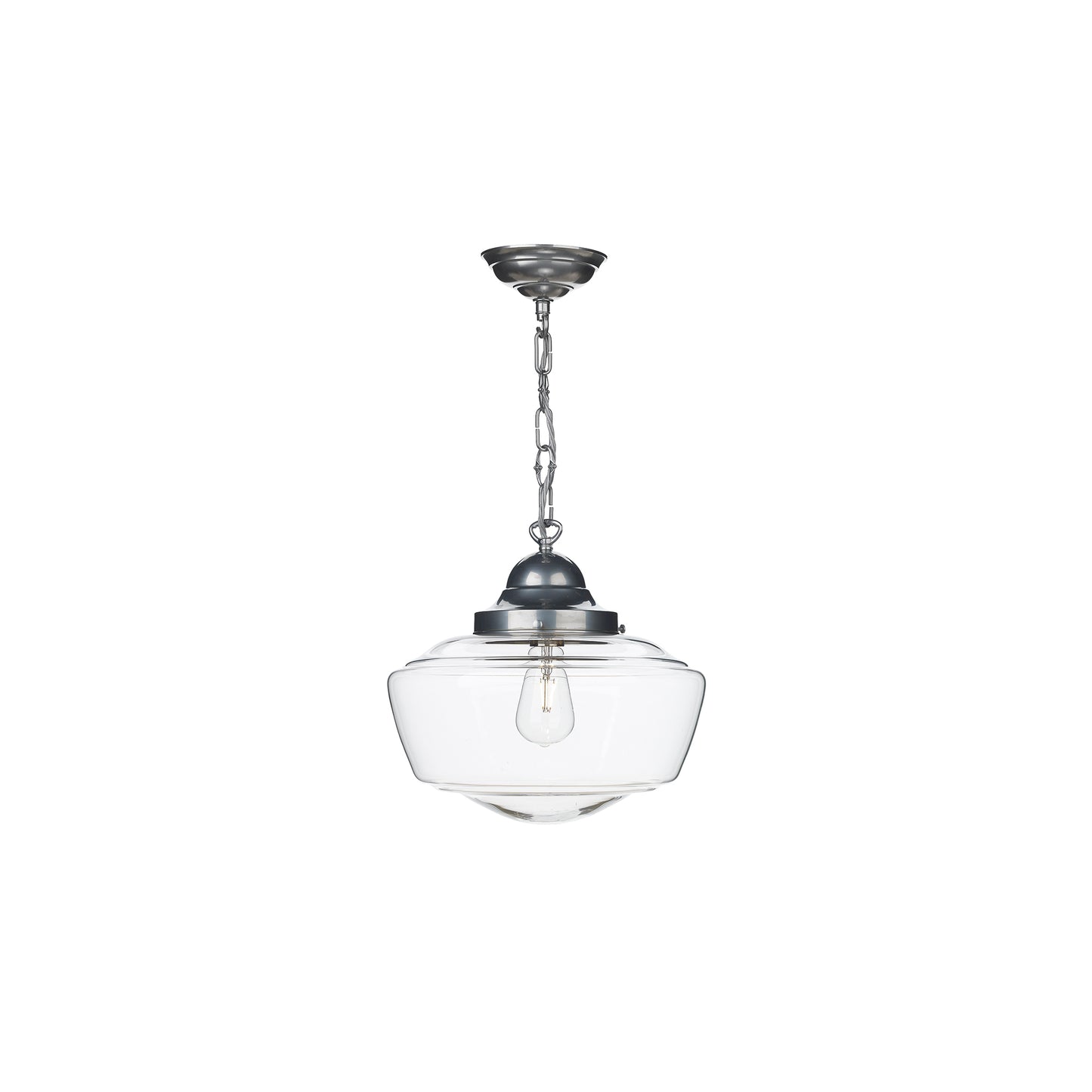 Stowe Single Metal Pendant with Glass Shade