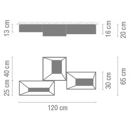 Link Three-Light Dimmable Ceiling Surface