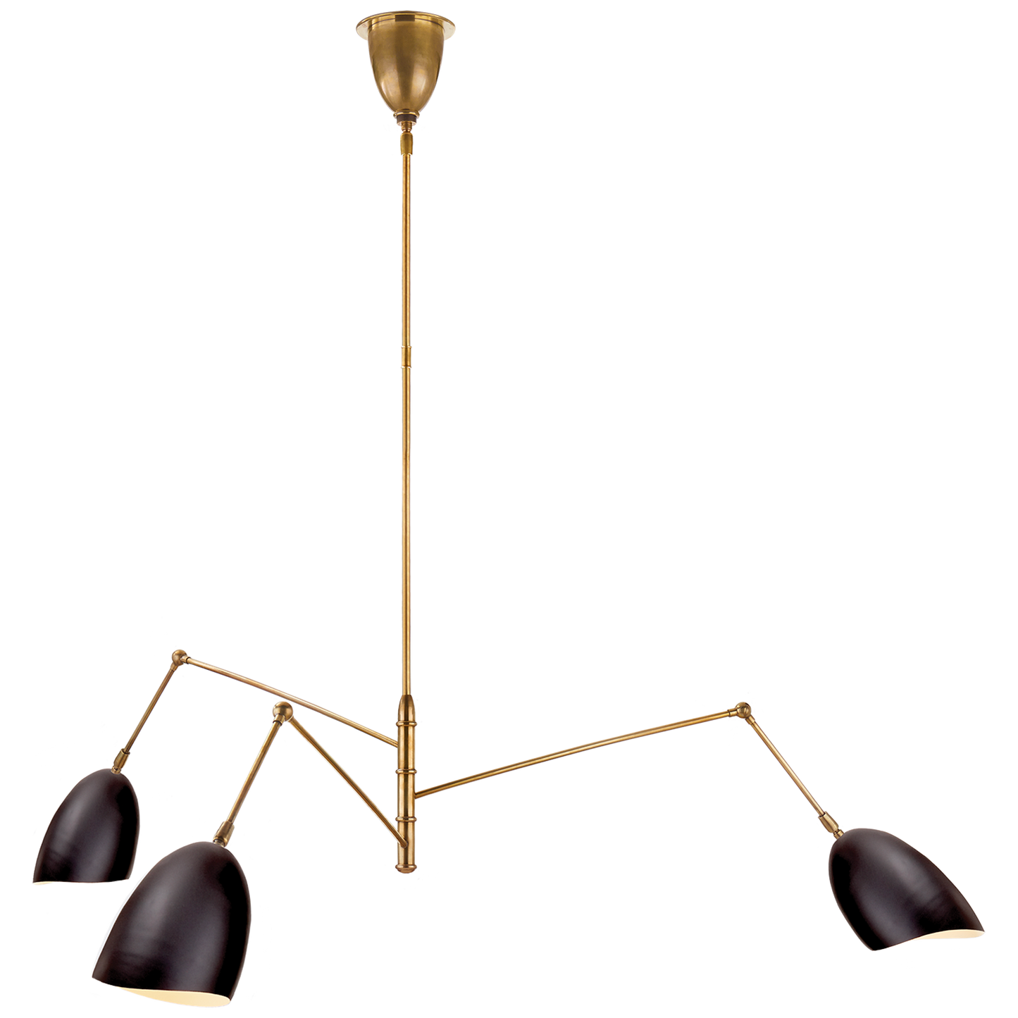 Sommerard Triple-Arm Chandelier in Hand-Rubbed Antique Brass