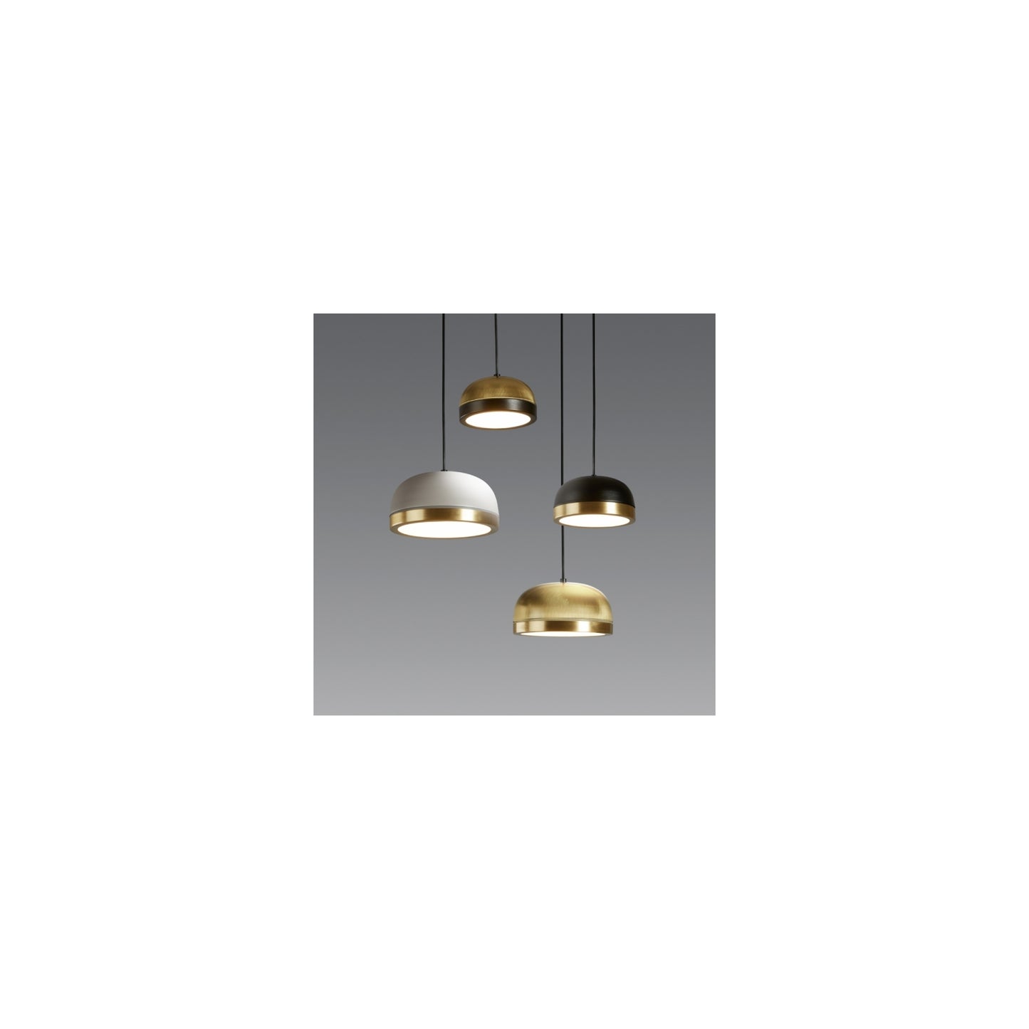 Molly Medium LED Pendant with Brushed Brass Trim