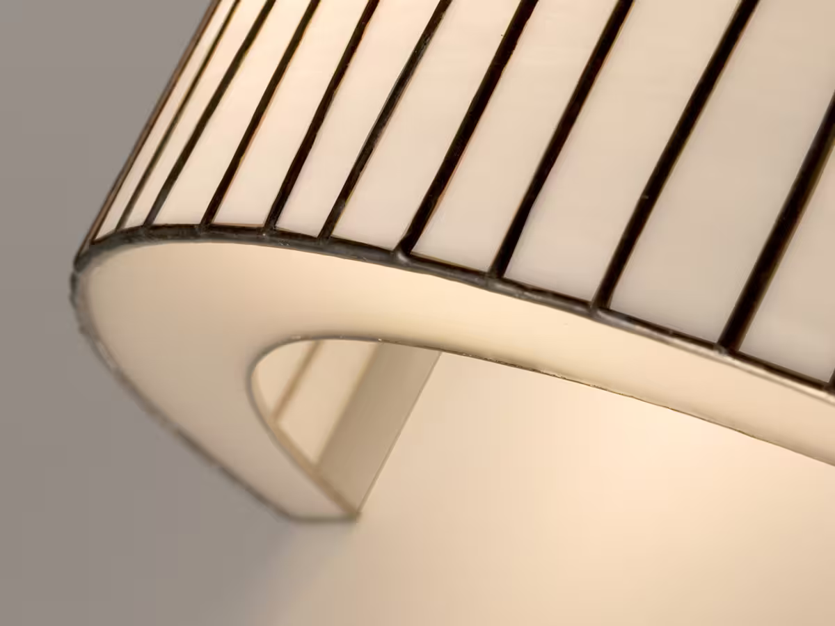 Curvas Half Wall Light with Stainless Steel Support Timeless Glass Design