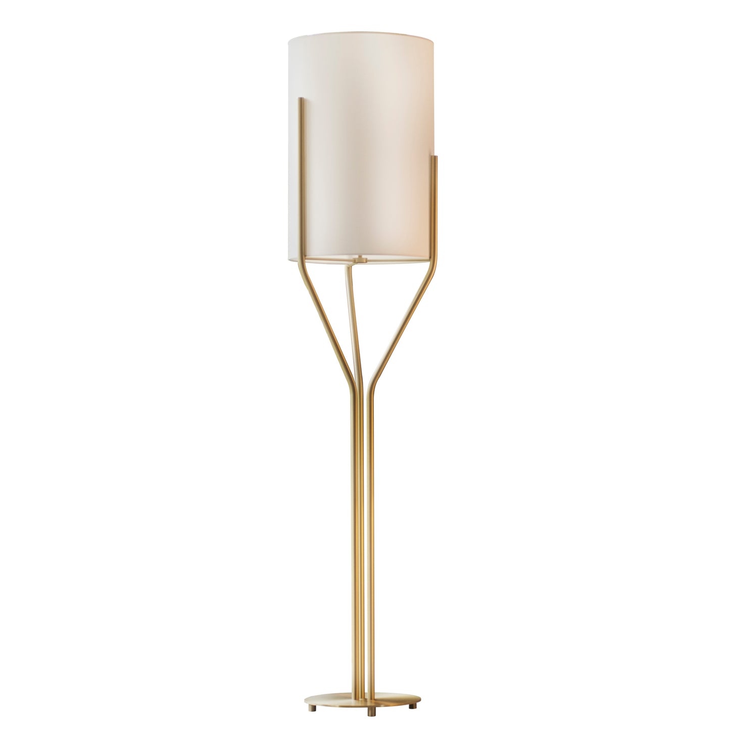 Arborescence Floor Lamp with Three Claw enclosed Drop Paper Lampshade