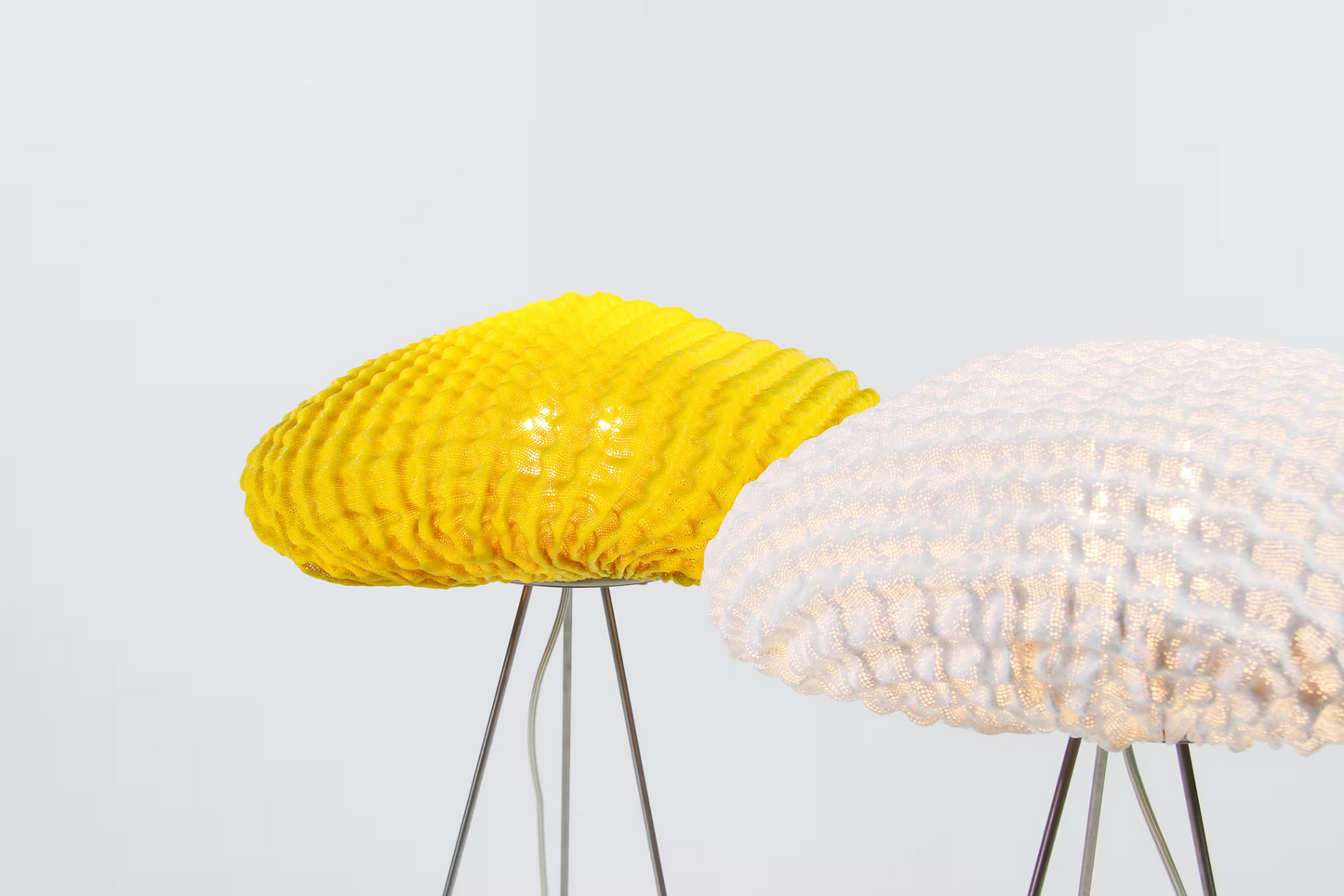 Tati Table Lamp with Textured Organic Shape Steel