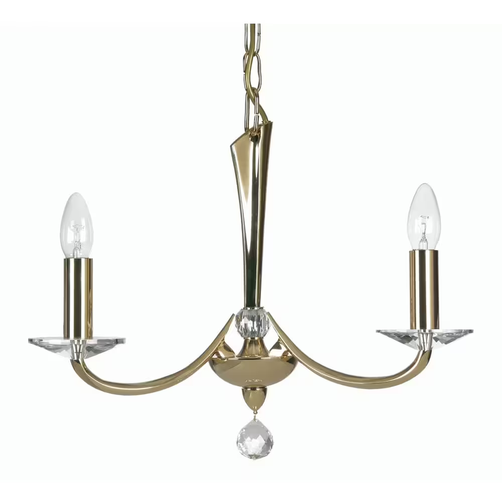 Bahia Three-Light Chandelier with Asfour Lead Crystal