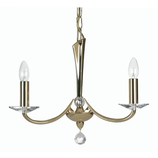 Bahia Three-Light Chandelier with Asfour Lead Crystal