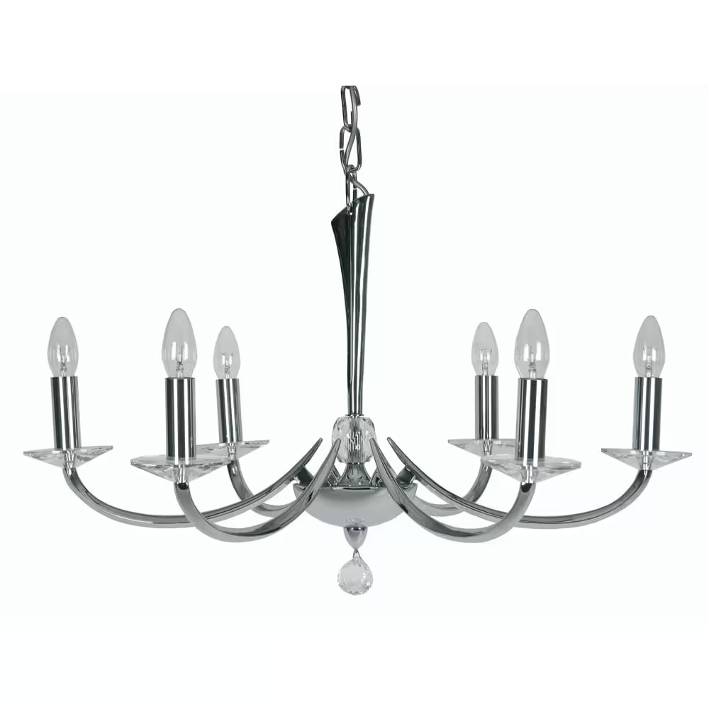 Bahia Six-Light Chandelier with Asfour Lead Crystal