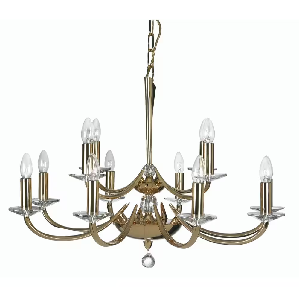 Bahia Twelve-Light Chandelier with Asfour Lead Crystal