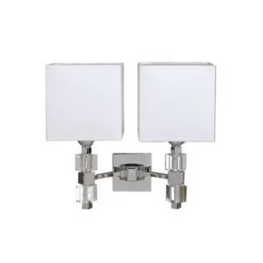 Blocks Double Wall Lamp with White Shade