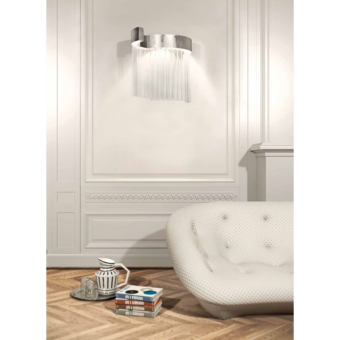 Ice LED Wall Lamp with Blown Glass Tube