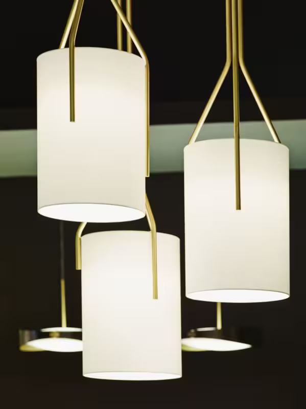 Arborescence Pendant with Three Claw enclosed Drop Paper Lampshade
