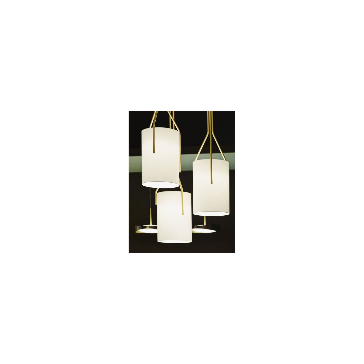 Arborescence Pendant with Three Claw enclosed Drop Paper Lampshade