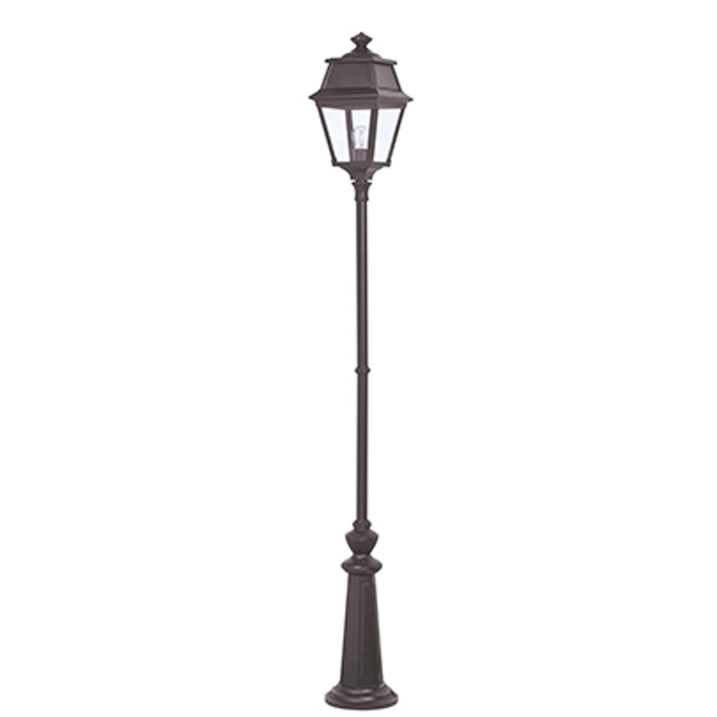 Avenue 2 Large Clear Glass Lamp Post with Minimalist lines style lantern