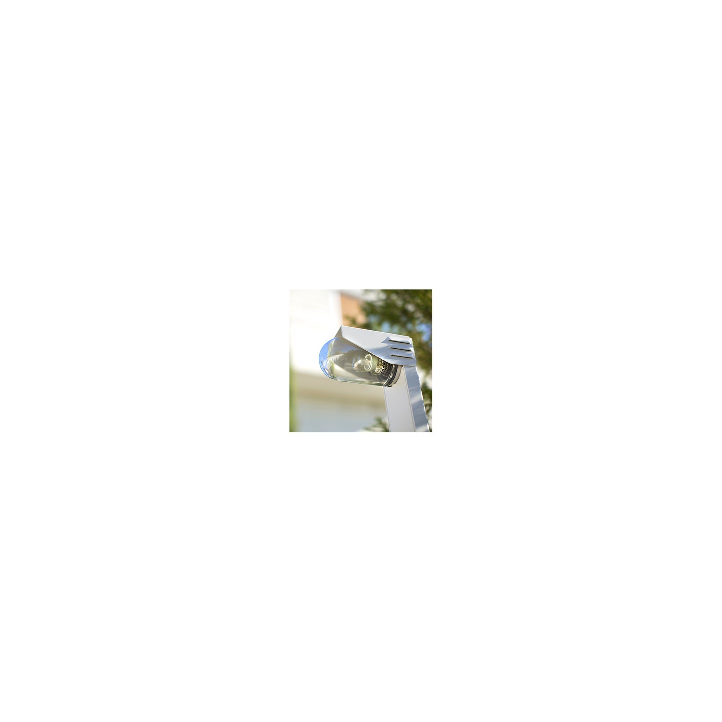 RP195 Large Clear Glass Bollard with Folded Metal Head