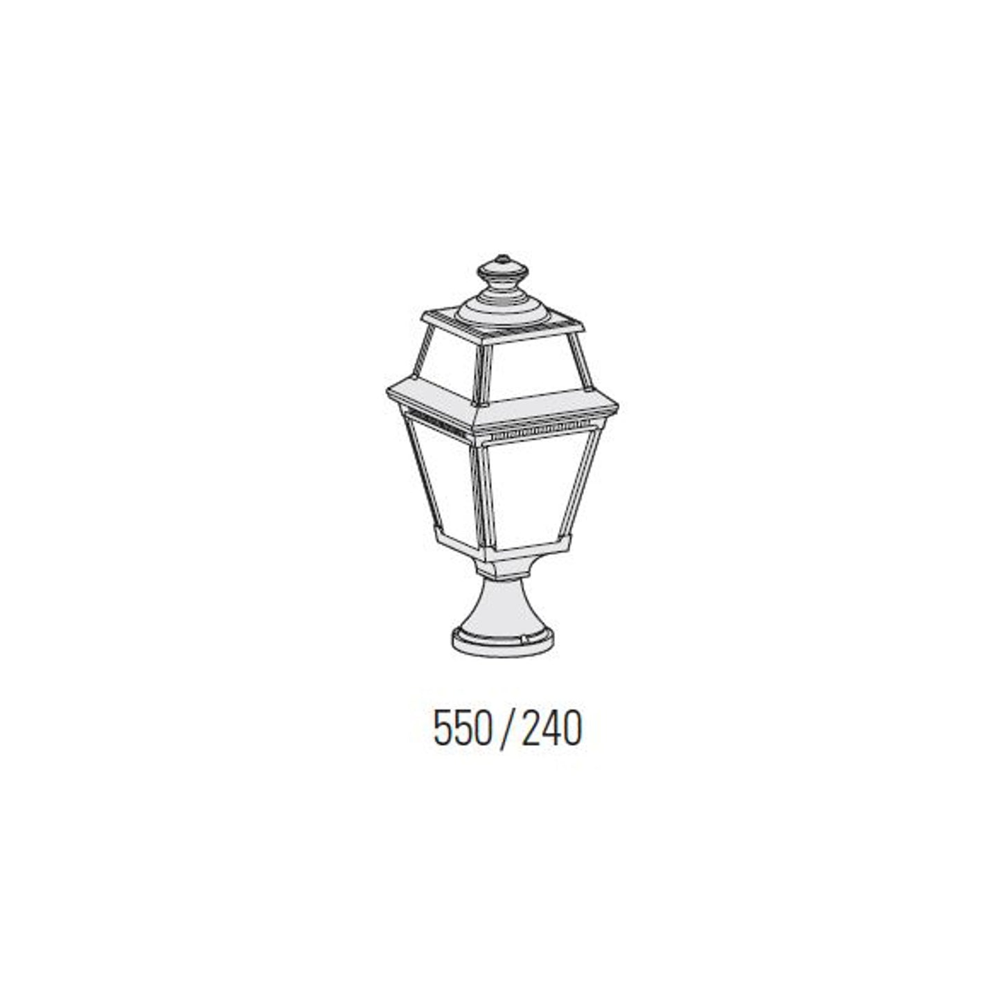 Place Des Vosges 2 Small Clear Glass Pedestal with Four-Sided Lantern