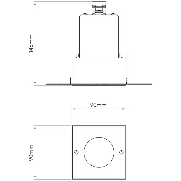 Trimless Square Halogen White Recessed Dounlight