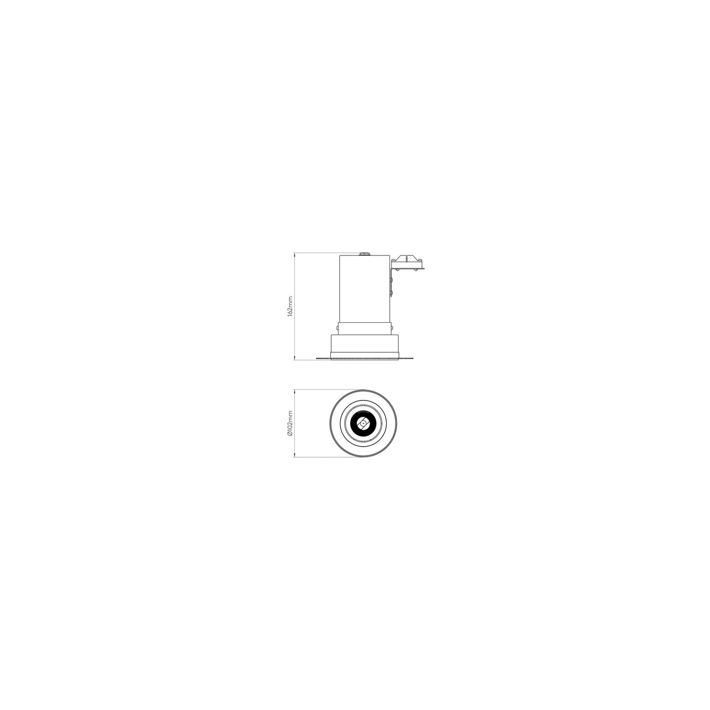 Trimless Round Adjustable Fire Rated White Recessed Downlight