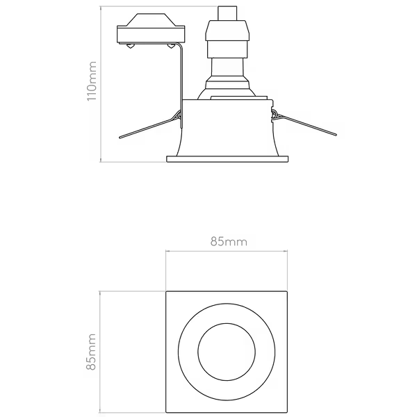 Minima Square White IP65 Recessed Downlight