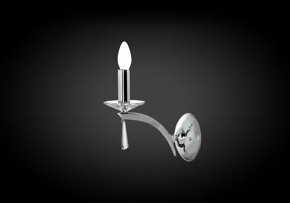 Forum Single Upward Wall Lamp with Asfour Lead Crystal