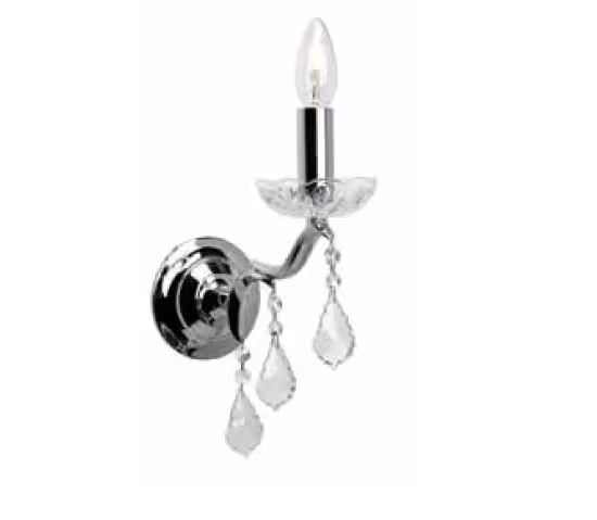 Isabella Single Arm Upward Wall Light with Lead Crystal