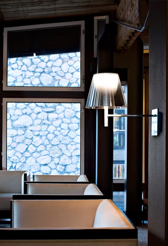 KTribe Upward Wall Light with Polished Aluminum Arm & Diffuser Support