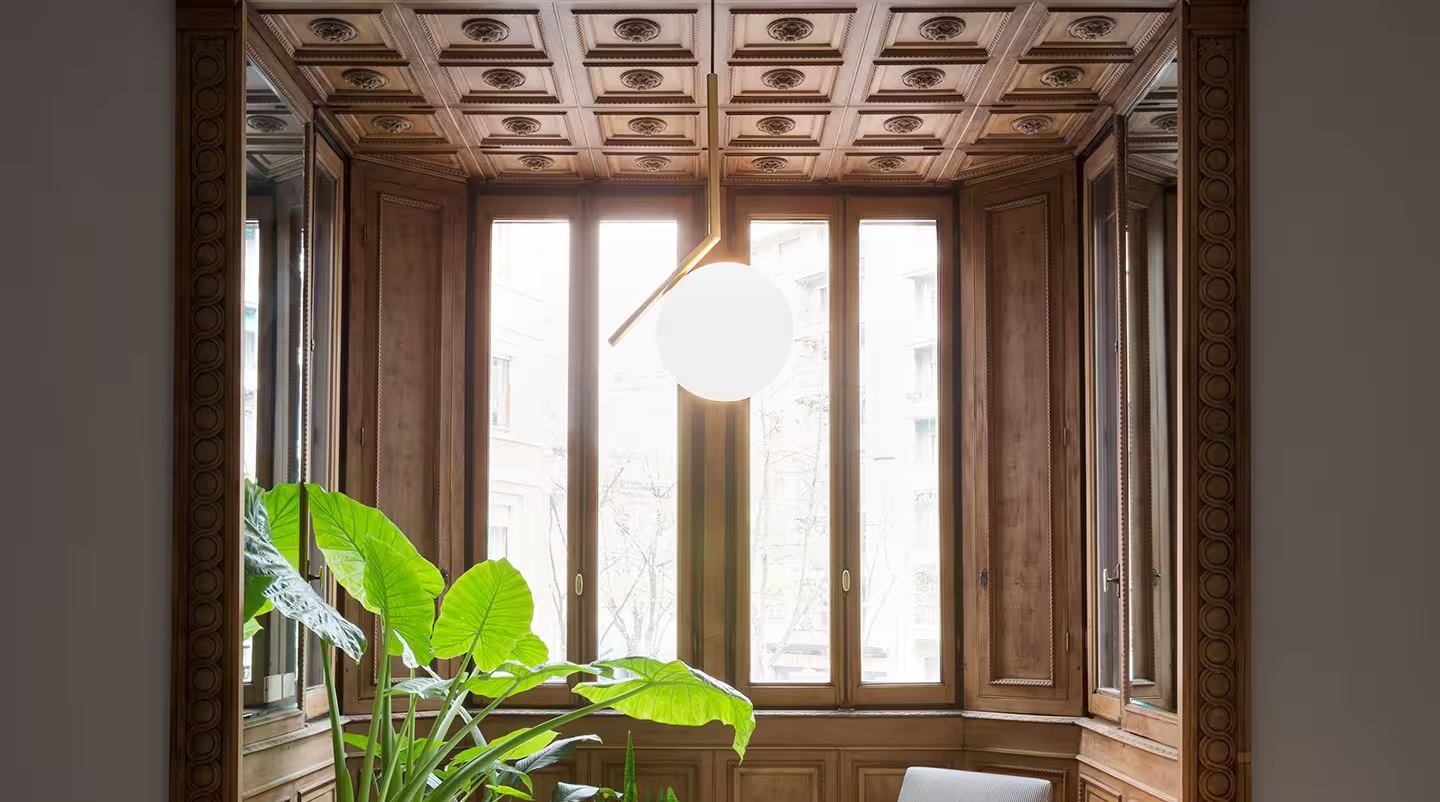IC S2 Large Pendant Diffused Light with Blown Opal Glass