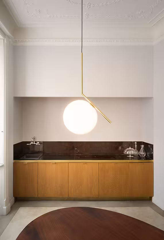 IC S2 Large Pendant Diffused Light with Blown Opal Glass