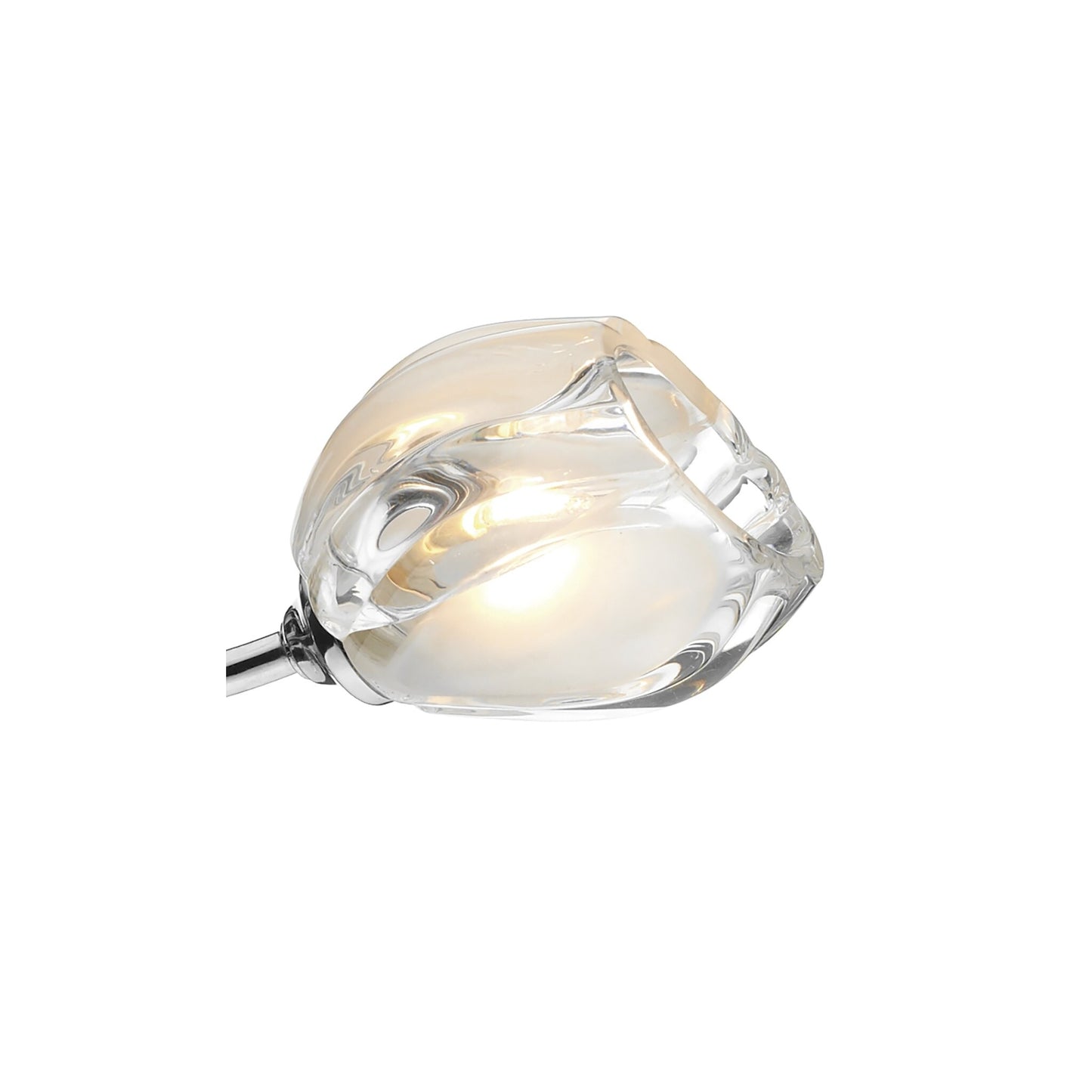Zagreb 3-Light Chrome Semi Flush Mounted with Clear Sculptured Glass