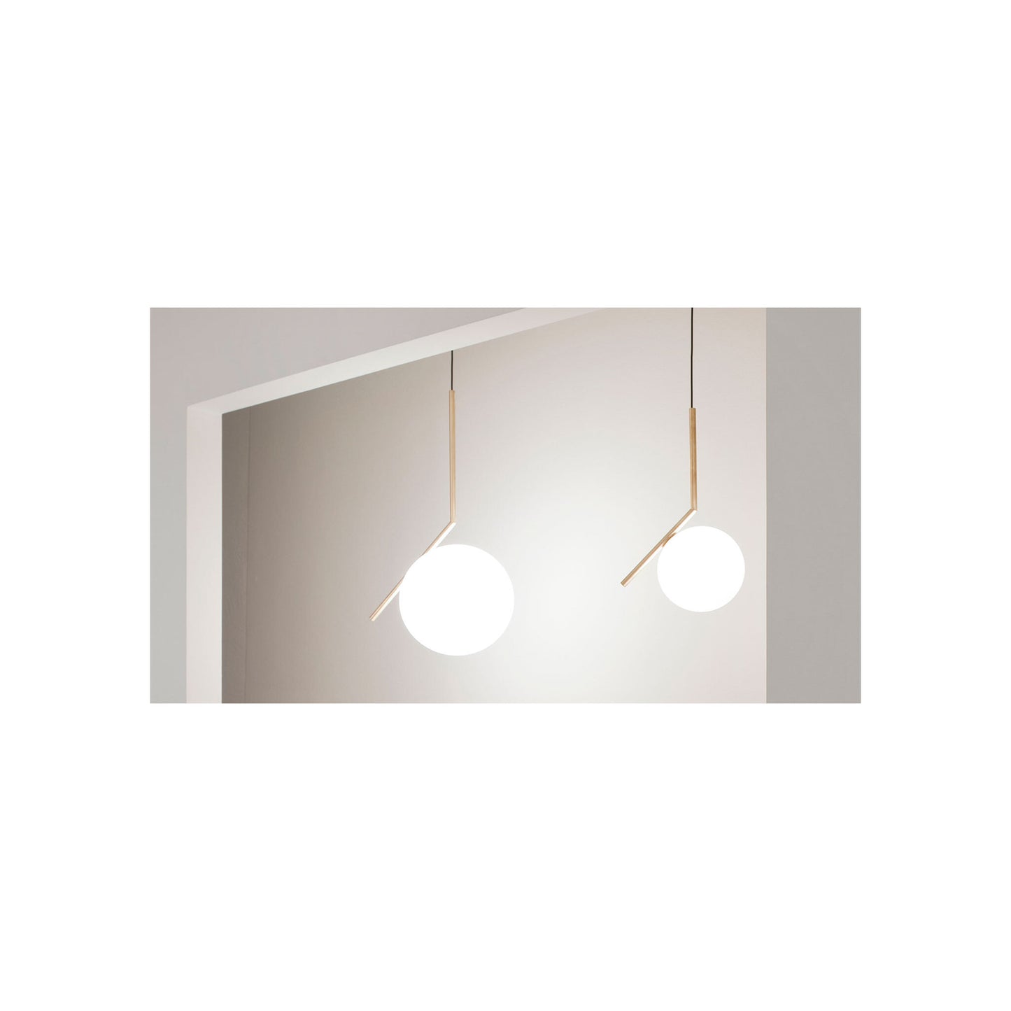 IC S1 Small Steel Pendant with Blown Glass Opal Diffuser