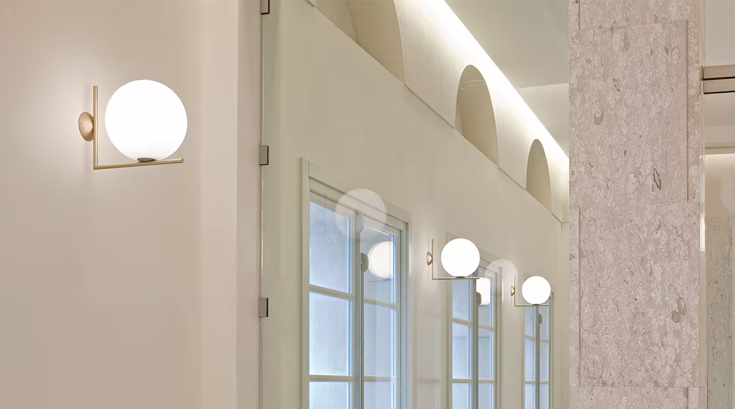IC C/W1 Wall or Ceiling Light with Blown Glass Opal Diffuser