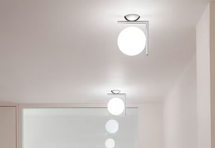 IC C/W2 Wall or Ceiling Light with Blown Glass Opal Diffuser