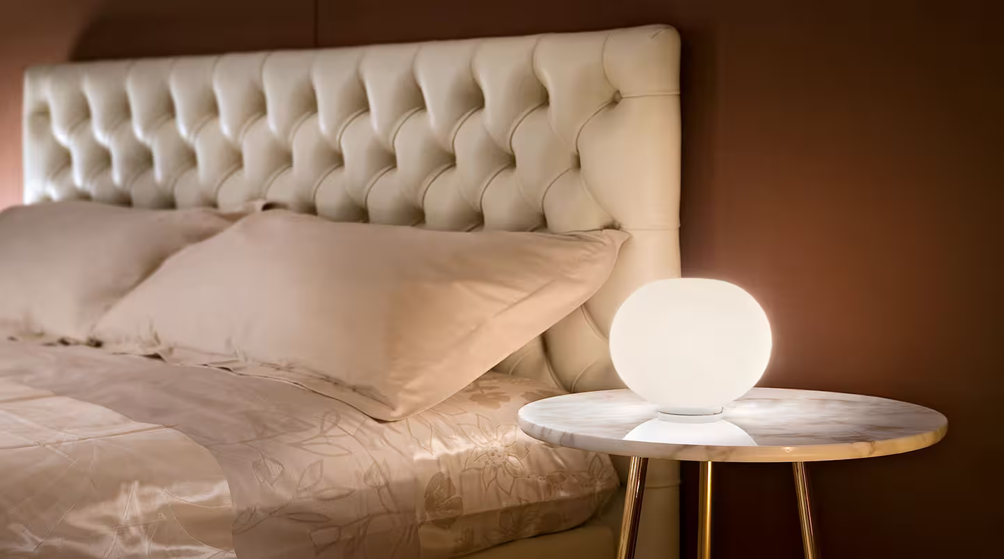 Glo-Ball Basic Zero Opal Glass Desk Lamp with Die-Cast Aluminium Support