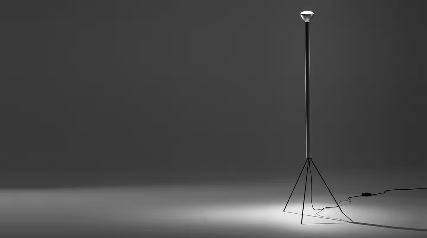 Luminator Anthracite Floor Lamp with Three Galvanized Metal Legs