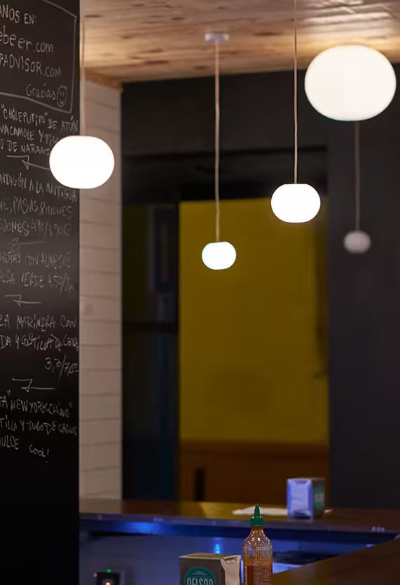Glo-Ball Mini White LED Pendant with Hand Blown Glass