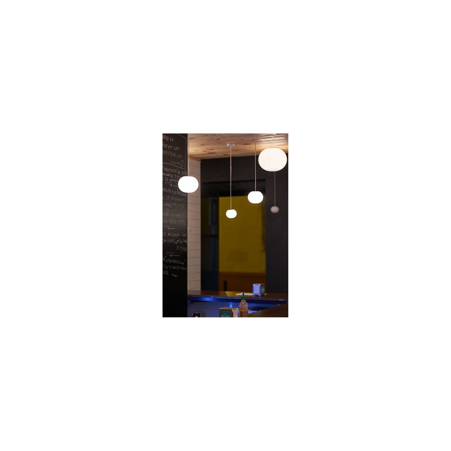 Glo-Ball Mini White LED Pendant with Hand Blown Glass