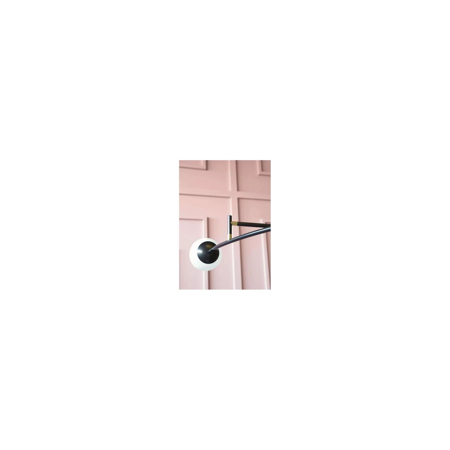 Arch White Glass Ceiling Lamp with Thin Metal Tubes