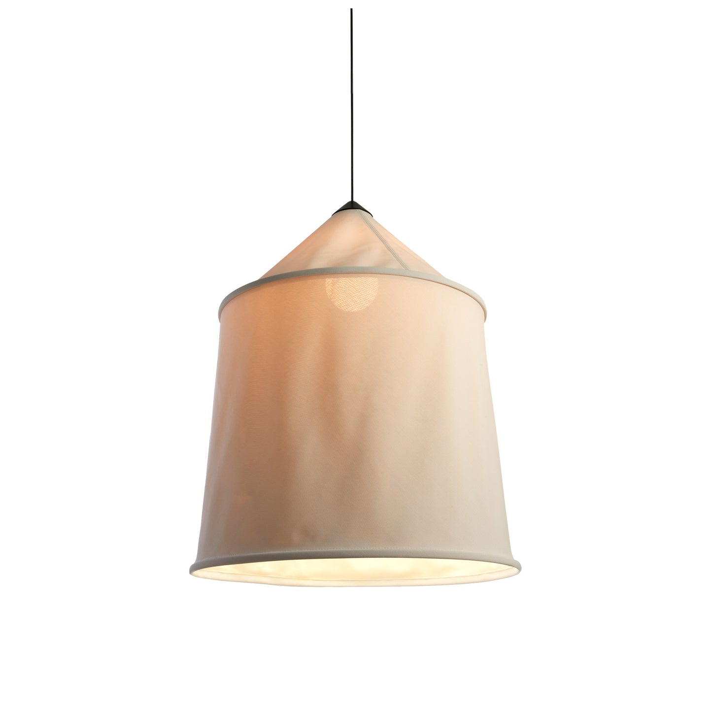 Jaima 71 IP65 Large Outdoor LED Pendant with Tapered Textile Shade