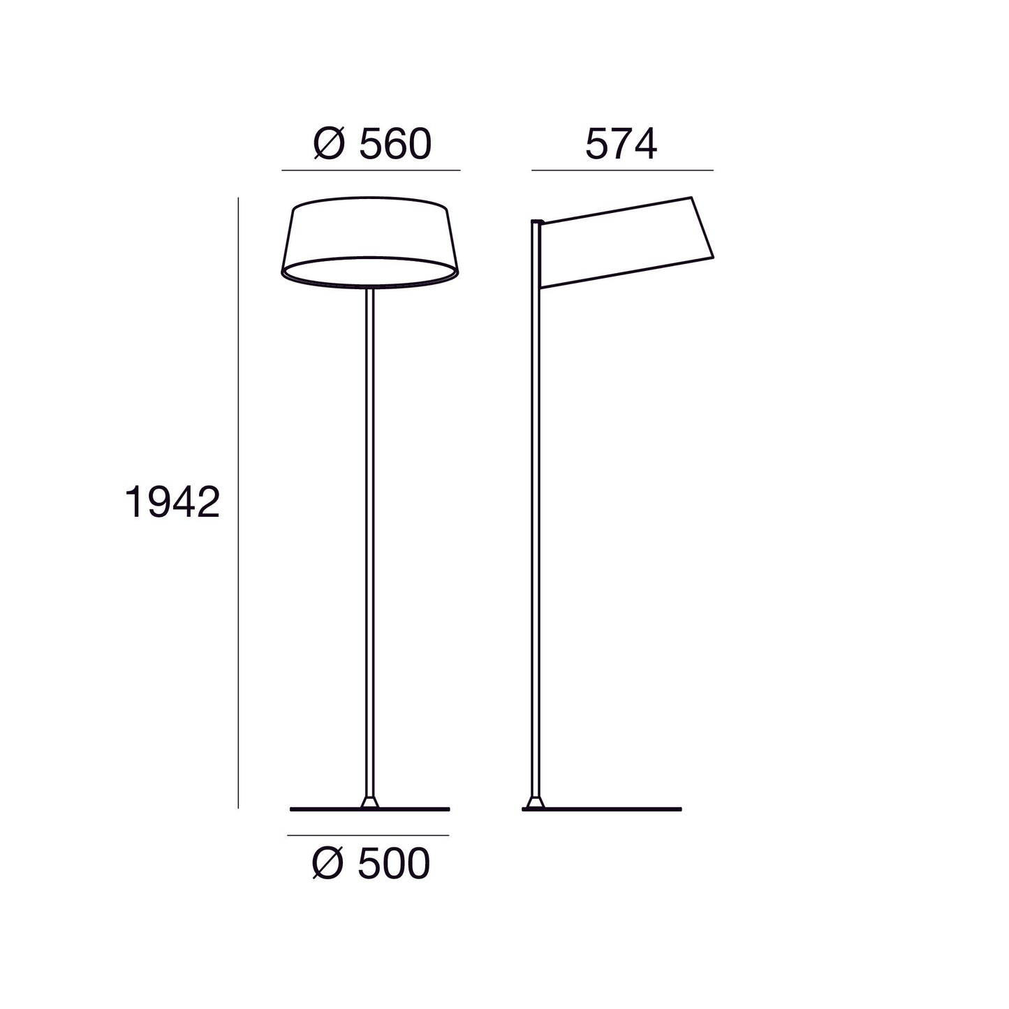 Oxygen FL2 LED Floor Lamp with Elegant & Essential Shade