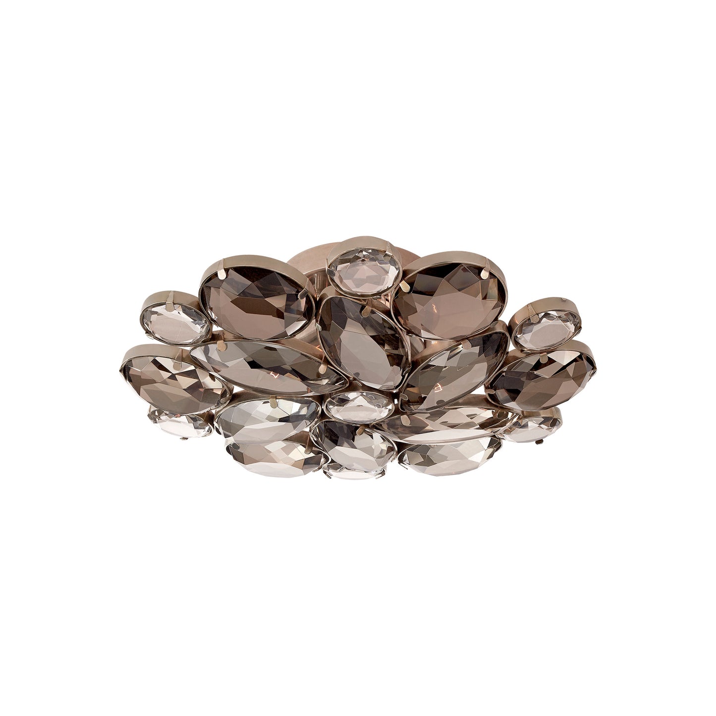 Lloyd Medium Smokey Crystal Round Flush Mount