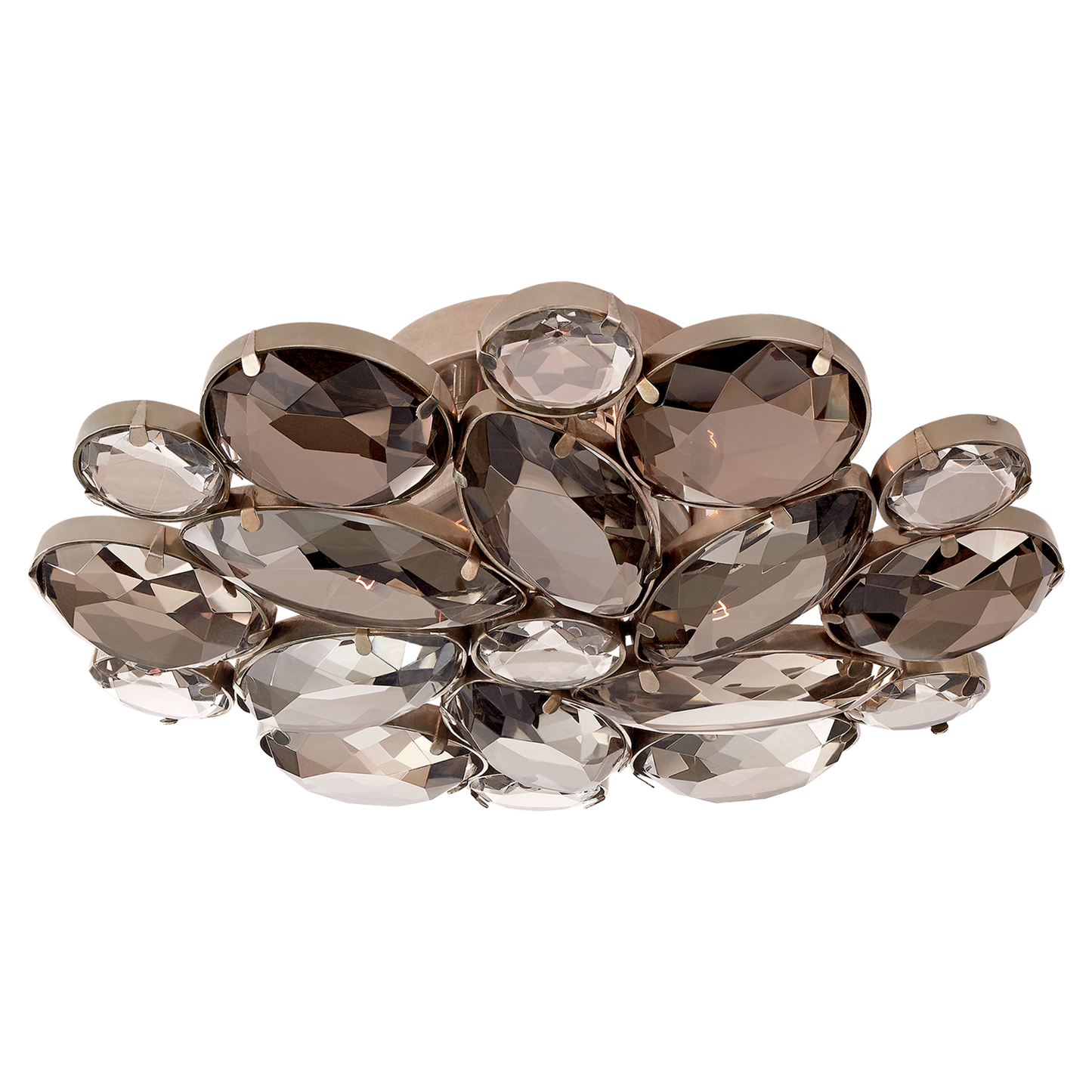 Lloyd Medium Smokey Crystal Round Flush Mount