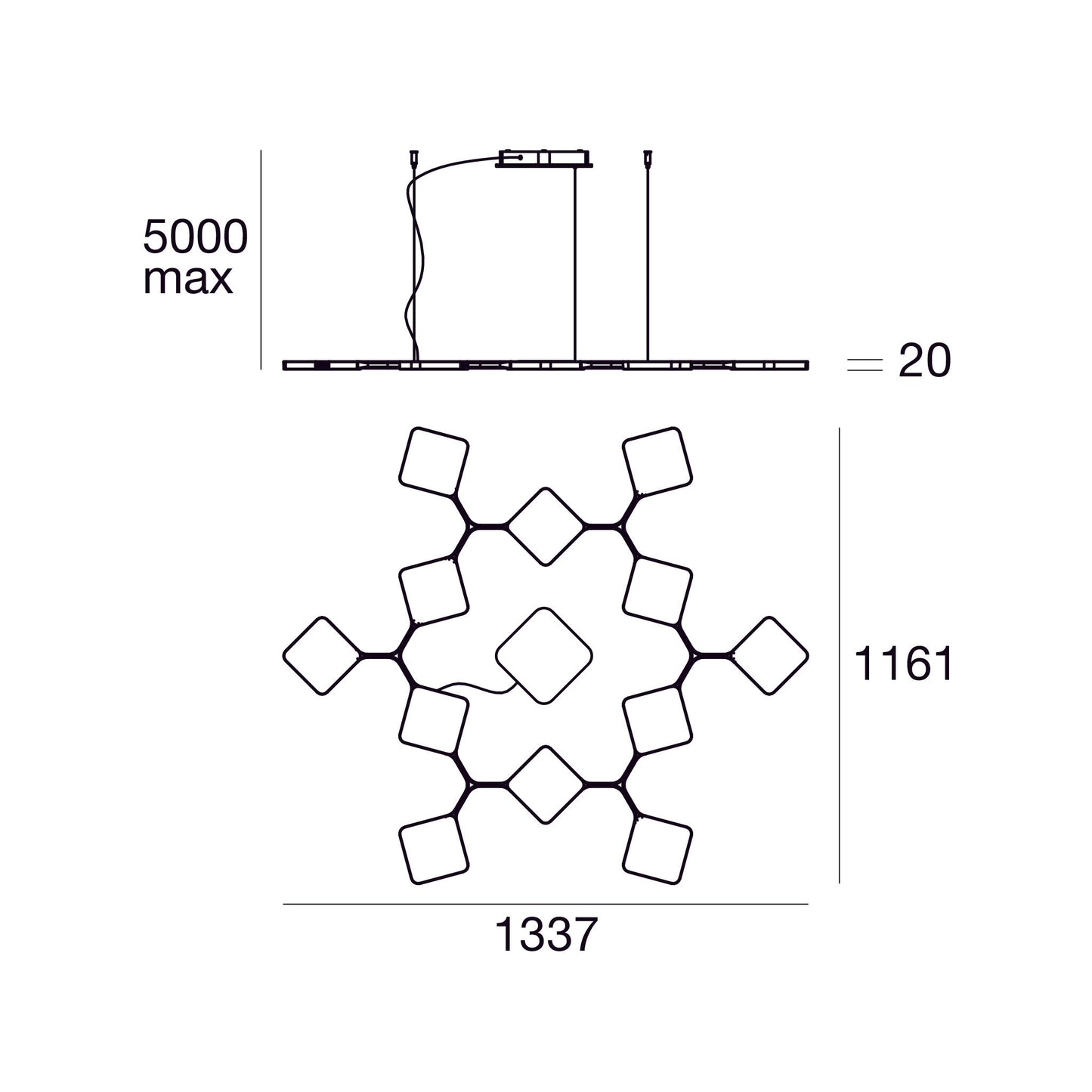 Quad P12 LED Pendant