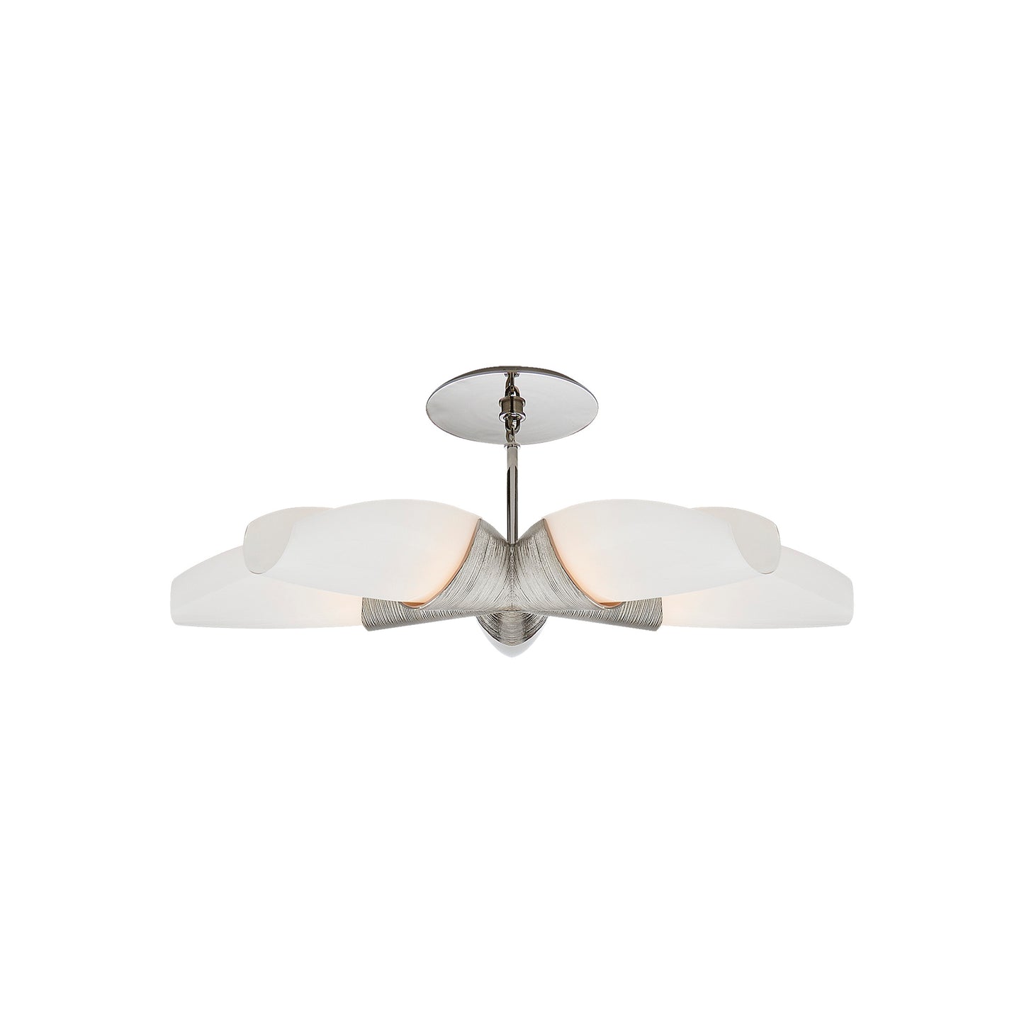 Utopia Medium White Glass Five-Arm Chandelier