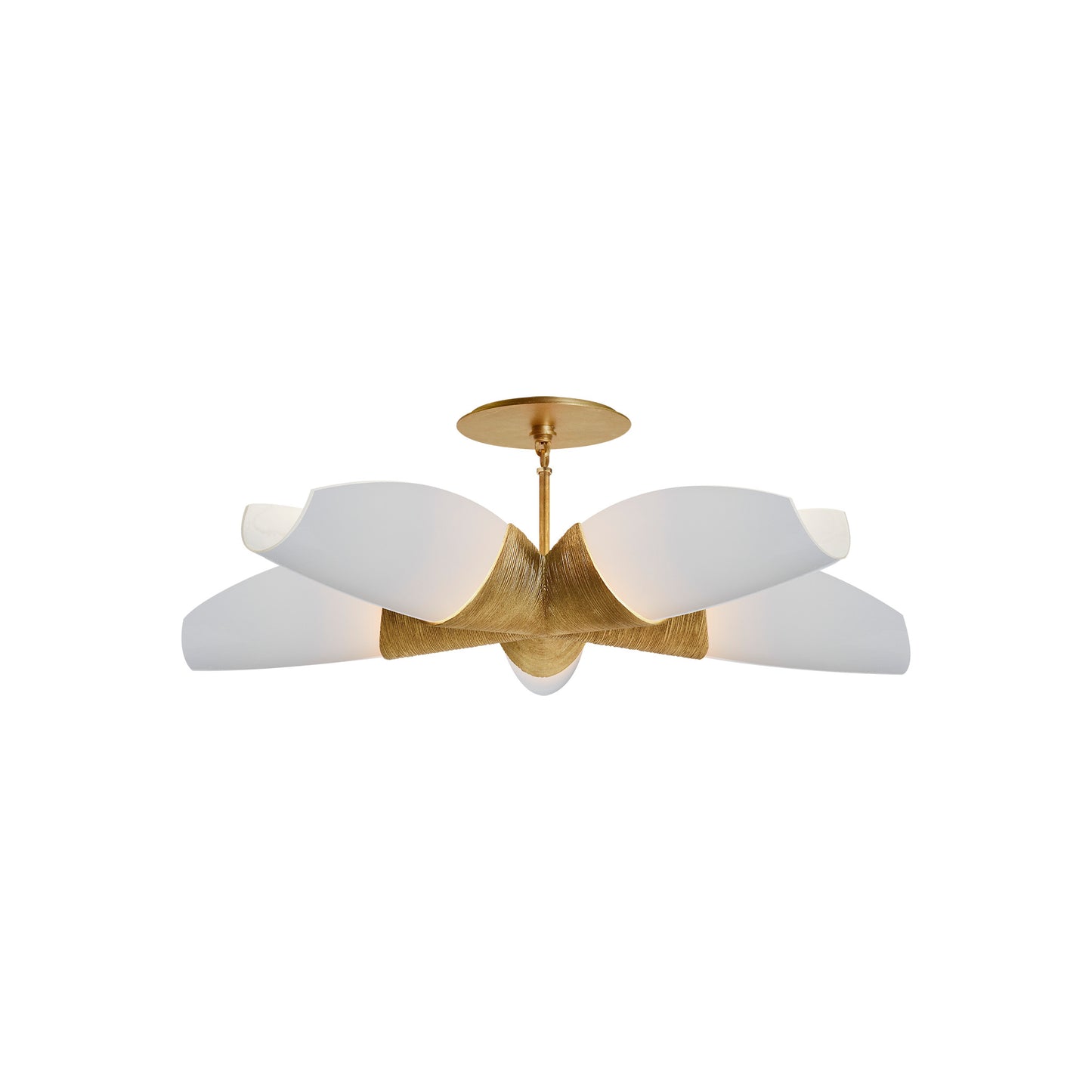 Utopia Medium White Glass Five-Arm Chandelier