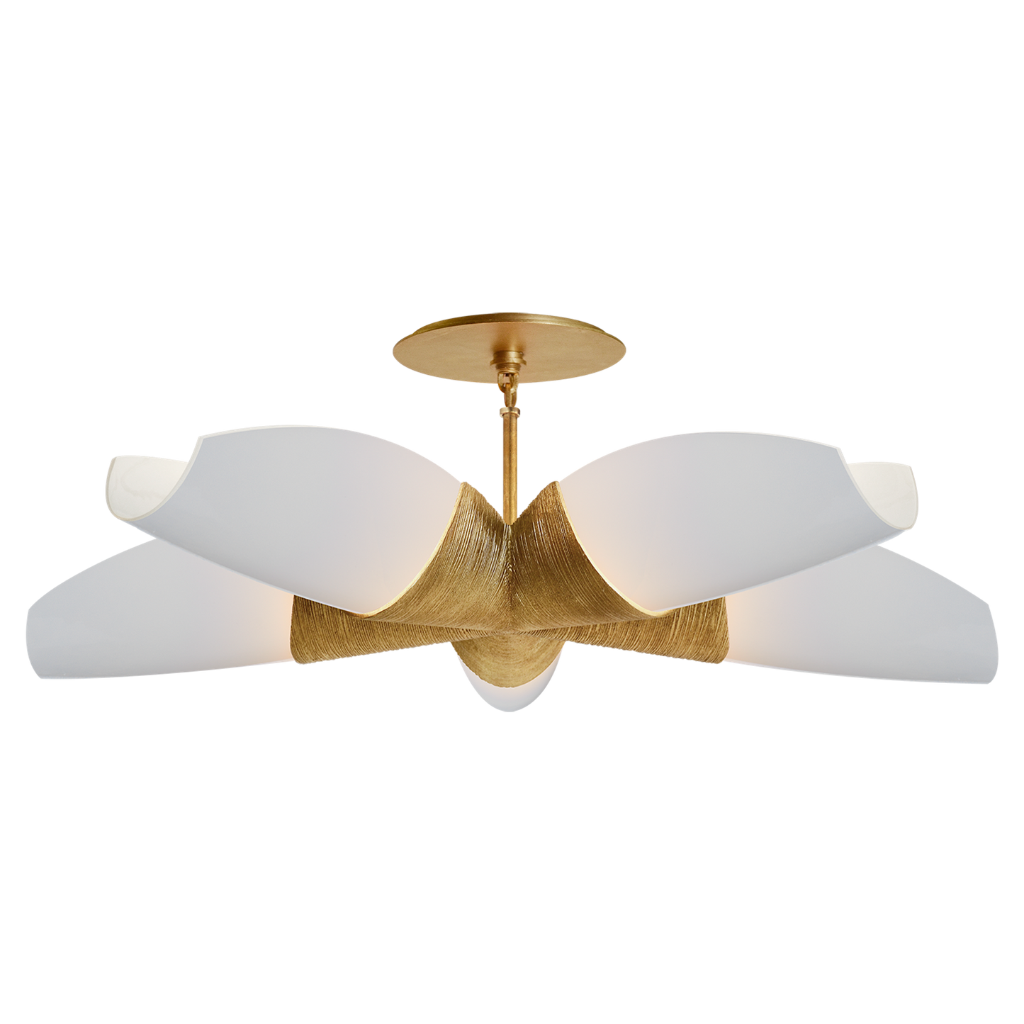 Utopia Medium White Glass Five-Arm Chandelier