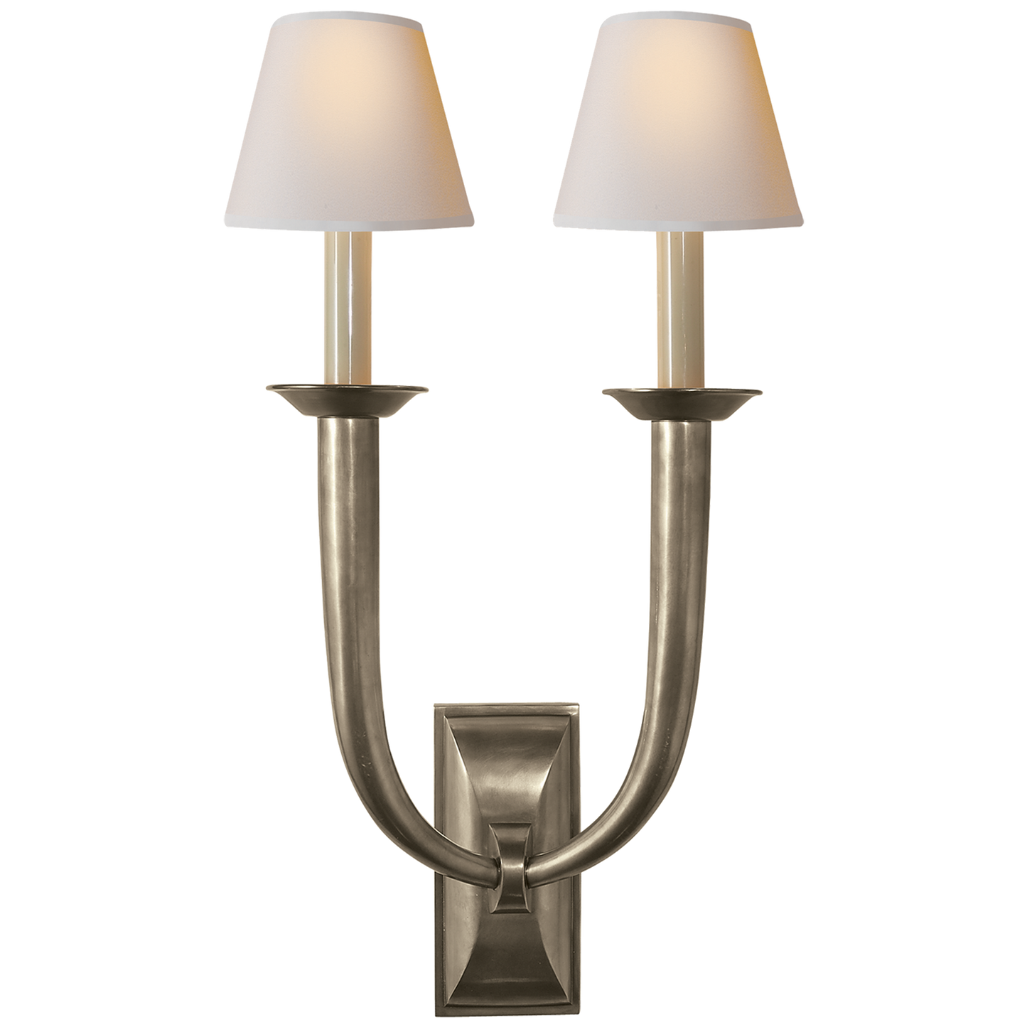 French Deco Horn Double Wall Light
