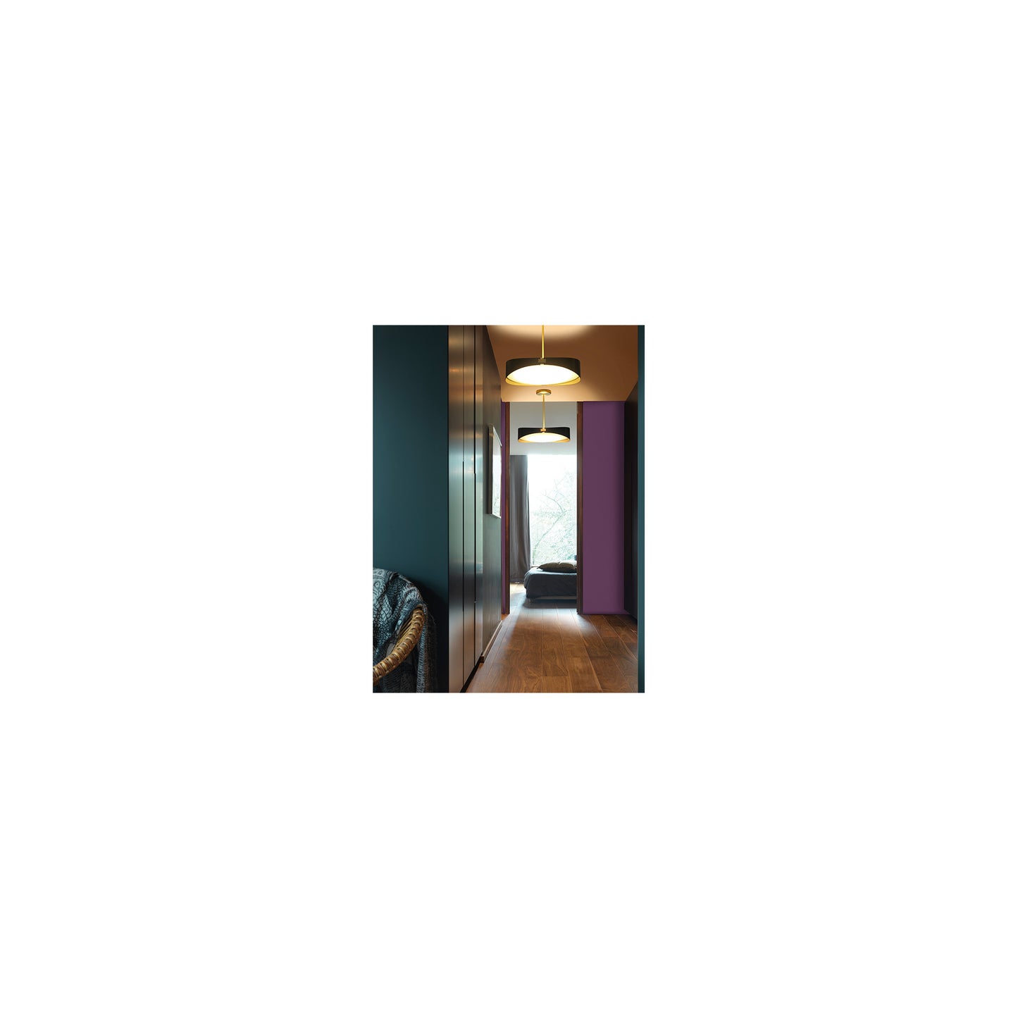 Ring Two-Toned Brass Pendant with Polycarbonate Diffuser